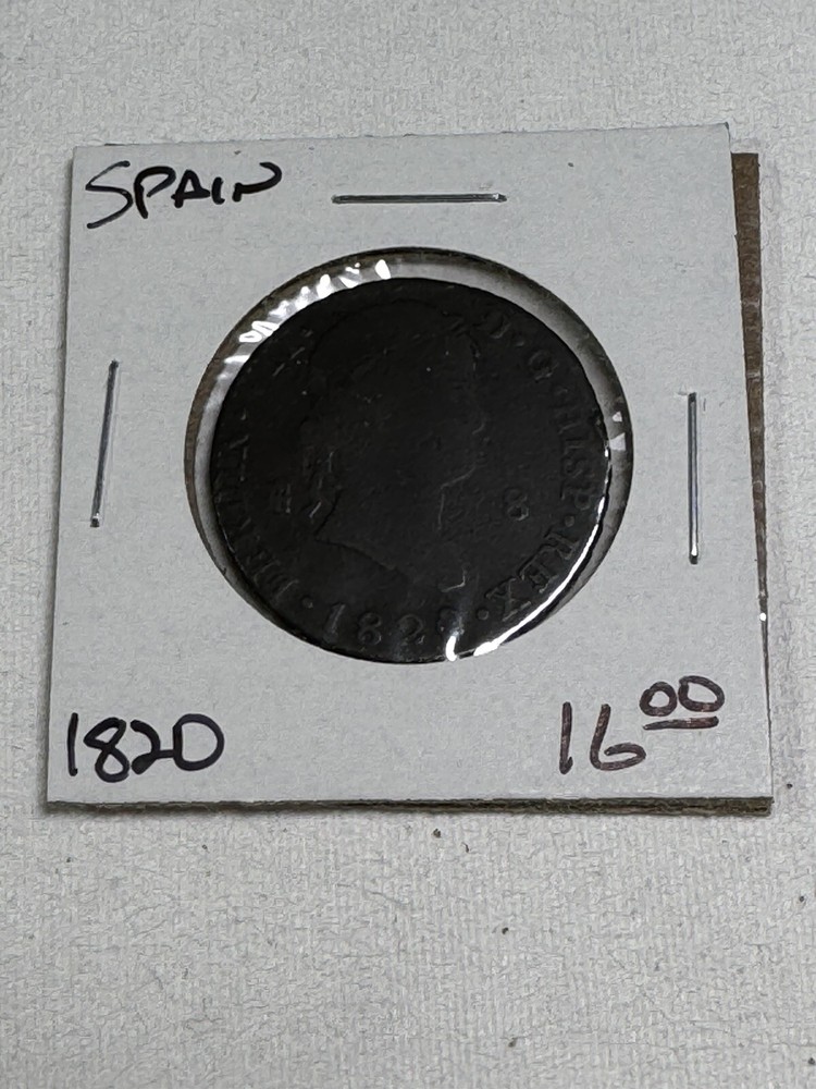 1820 Spain 8 Maravedis Copper Coin