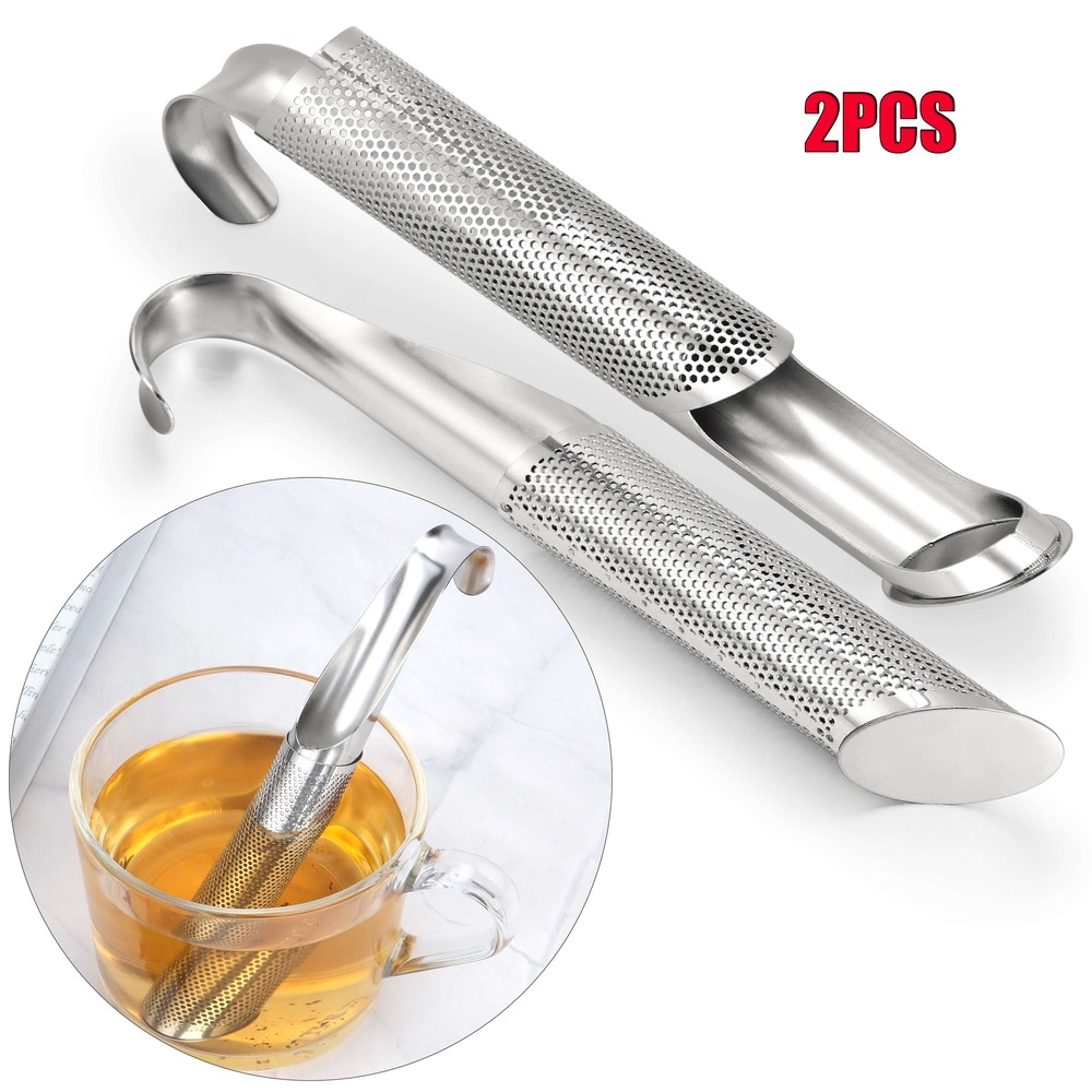 2pcs Tea Strainer Stainless Steel TeaBall Infuser Tea Spoon Filter Tea Diffuser