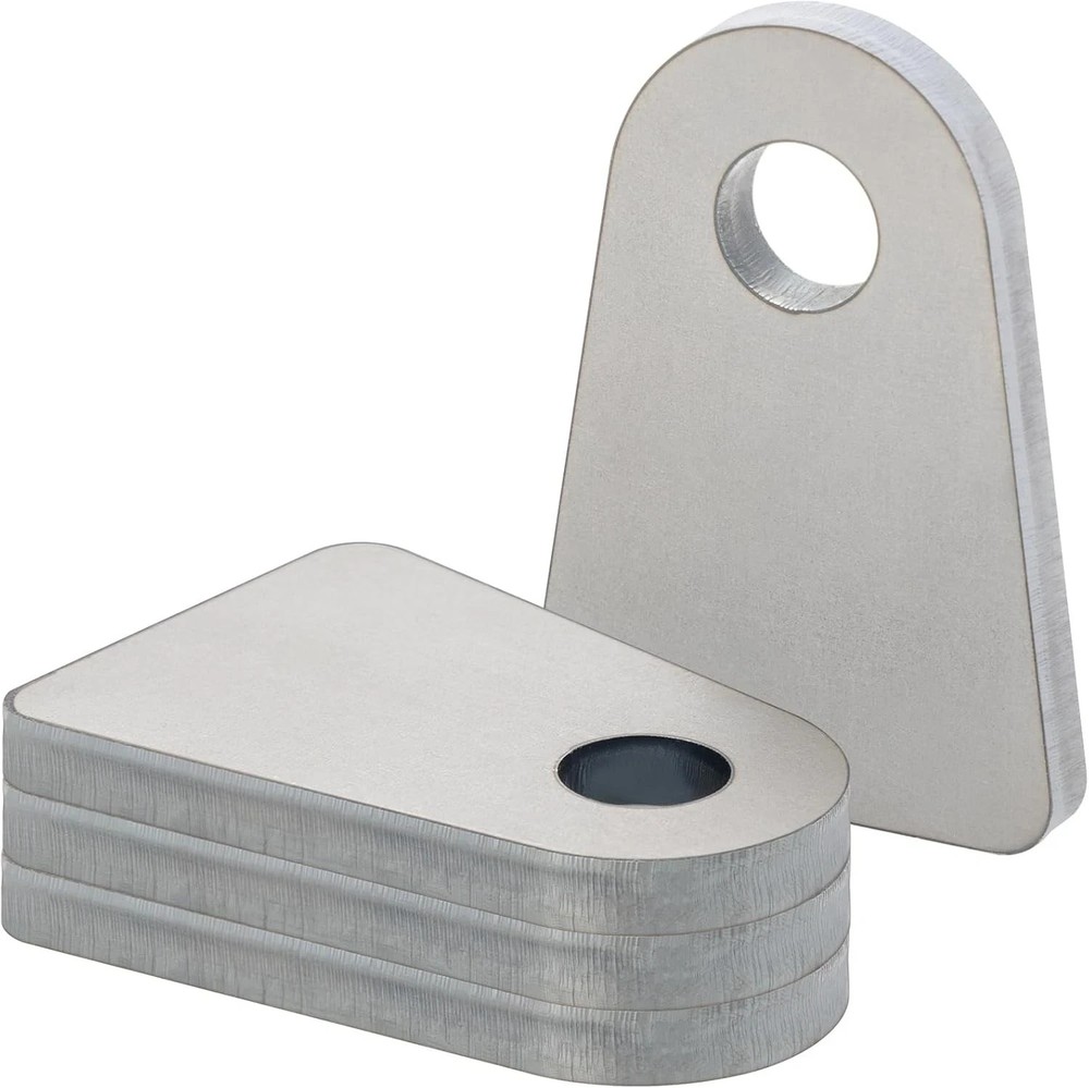 Weld Tabs, 1/2" Hole Tabs, shock mount Tab, tabs 1/4 thick 4 pcs  4 Pcs Silver