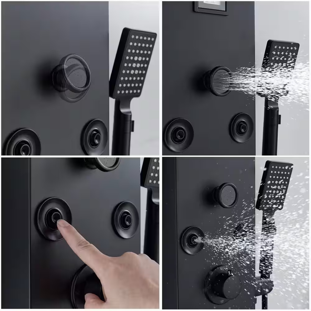 8-Jet Rainfall Shower Panel System Tower with Rainfall Waterfall Shower Head Han