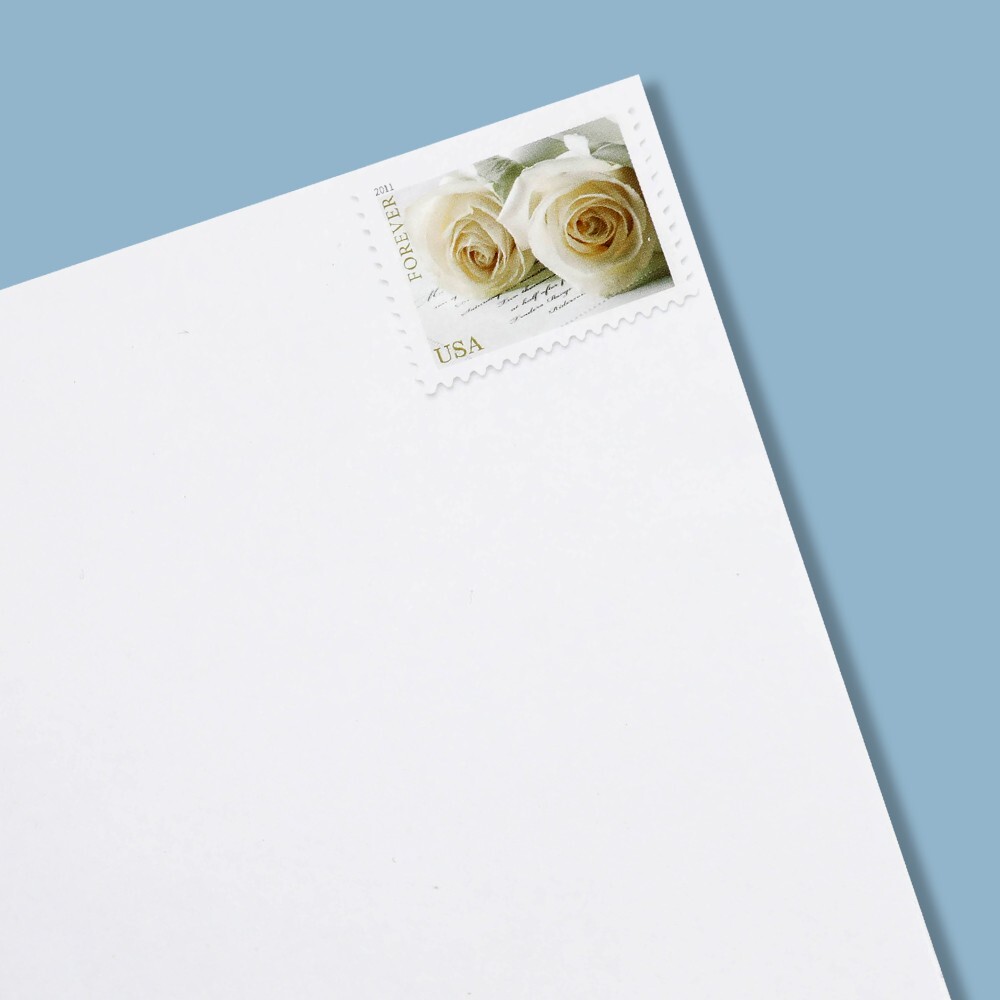 4 Sheets 80 FOREVER STAMPS White Rose Wedding