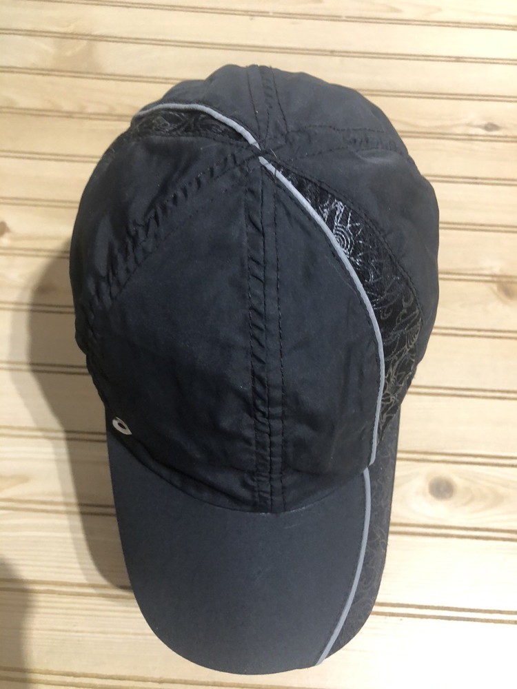 Asics Black 6 Panel Lightweight Adjustable Running/Cycling Duckbill Hat