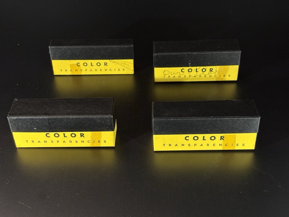 4 KODACHROME SLIDE STORAGE BOXES - EMPTY WITH LIDS - 2 SIZES