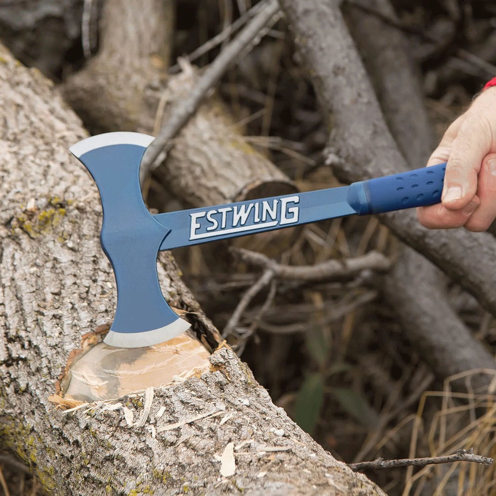 Estwing 17" Black Eagle Double Bit Axe with Nylon Sheath - Blue - E6-DBA