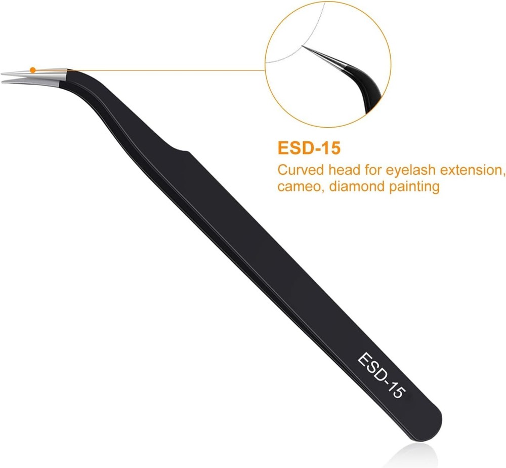 Versatile 3-Piece Precision Tweezers Set for Electronics & Crafts - ESD Safe