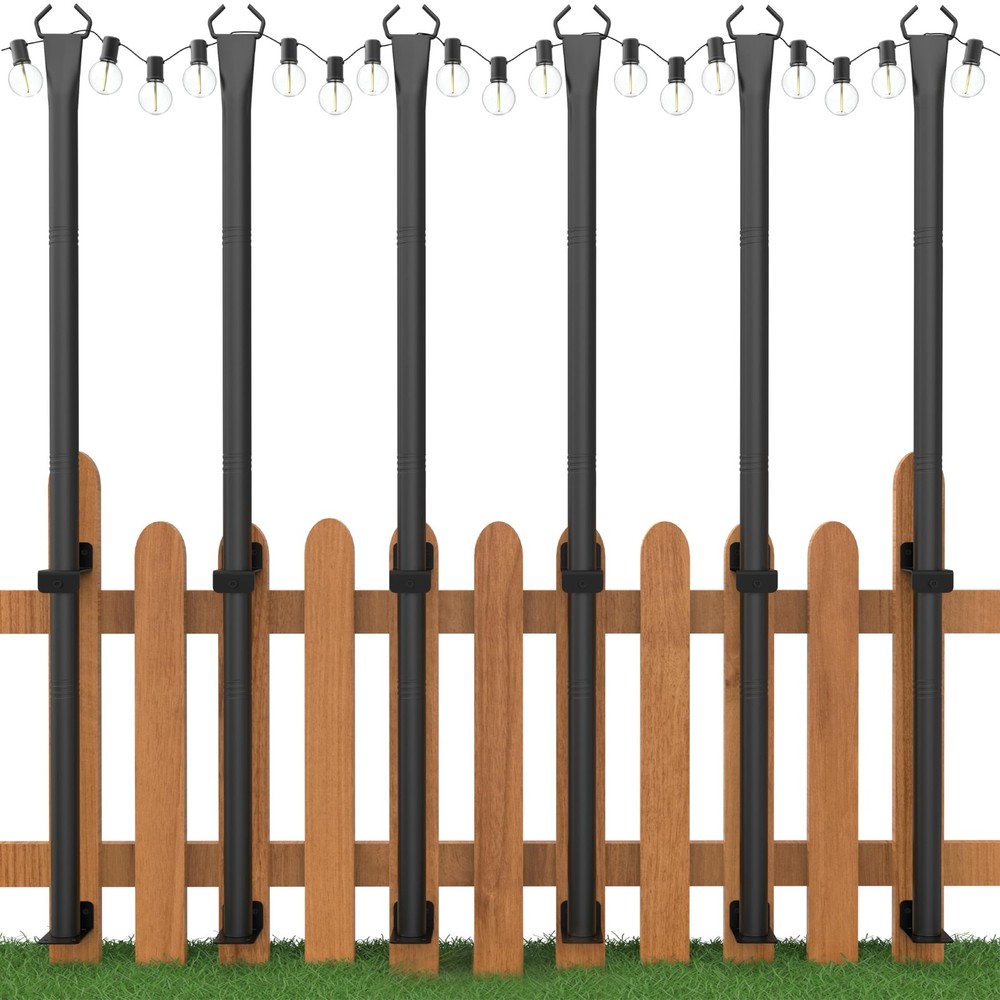 6 Pack String Light Poles, 5 Ft Light Poles for Outside, Thickened Metal Pole...
