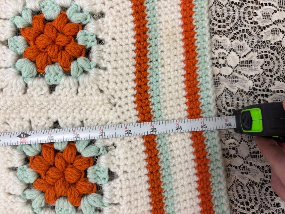 Handmade Granny square afghan crocheted blanket