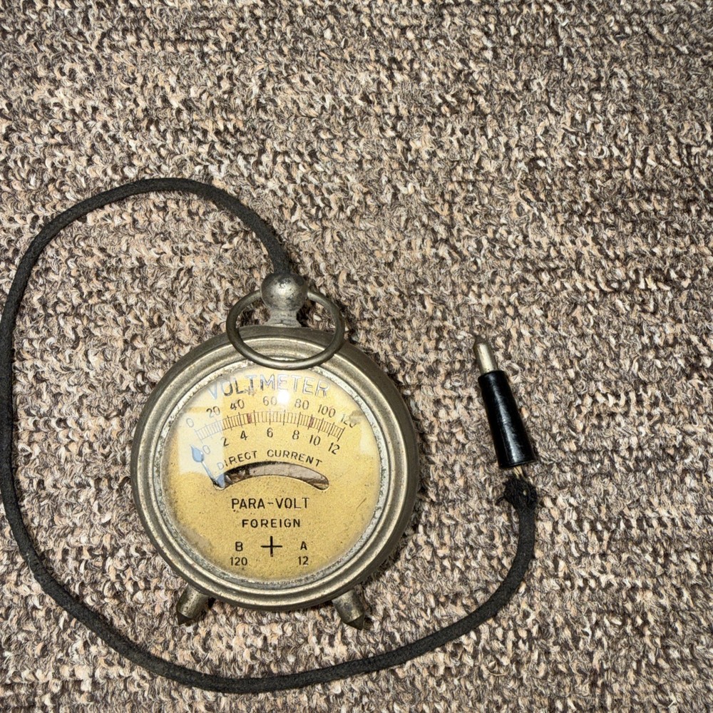 Antique Little Voltmeter Foreign Chrome