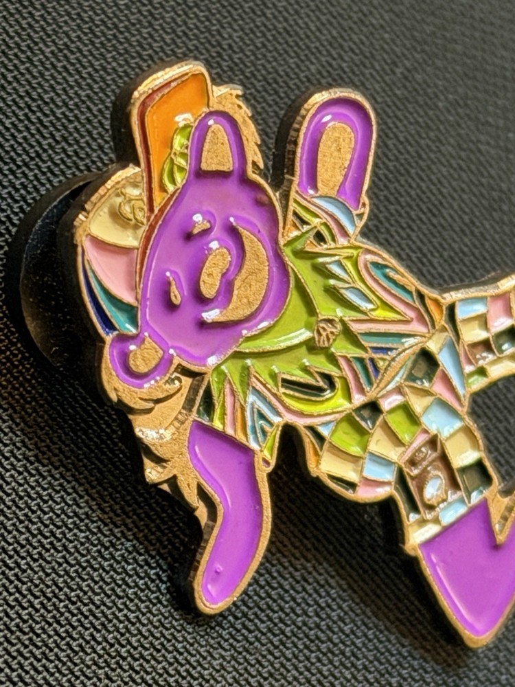 Grateful Dead Dancing Bear Hat Pin Purple & Multicolor