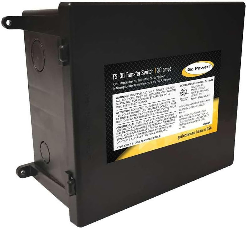 Go Power TS-30 30 Amp Automatic Transfer Switch, Dual Source Compatibility, Gene