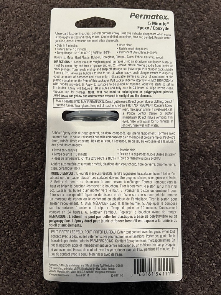 Permatex 84111 5 Minute Epoxy Gel