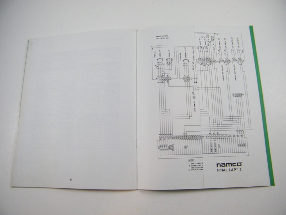 FINAL LAP TWO OPERATORS MANUAL, NAMCO AMERICA
