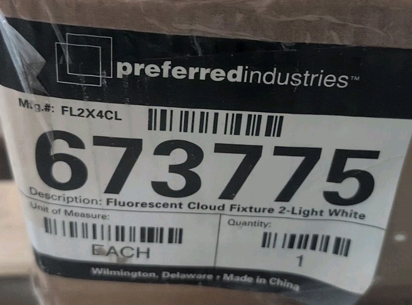 Monument 673775 2-Light White Rectangular Flushmount