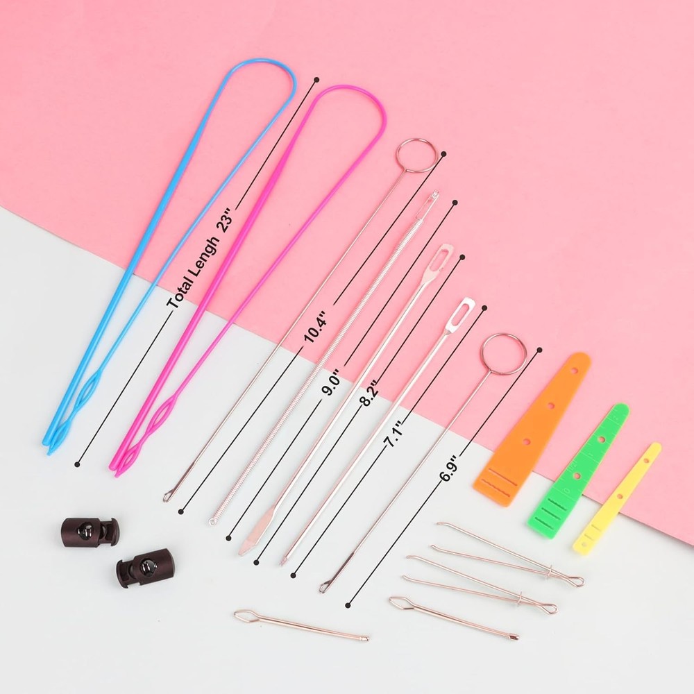 16 PCS Drawstring Threader, Loop Turner Sewing Tool with Flexible Hoodie String