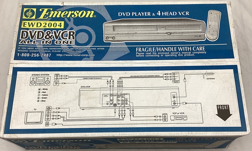Emerson EWD2004 DVD & VCR Combo VHS Player Recorder