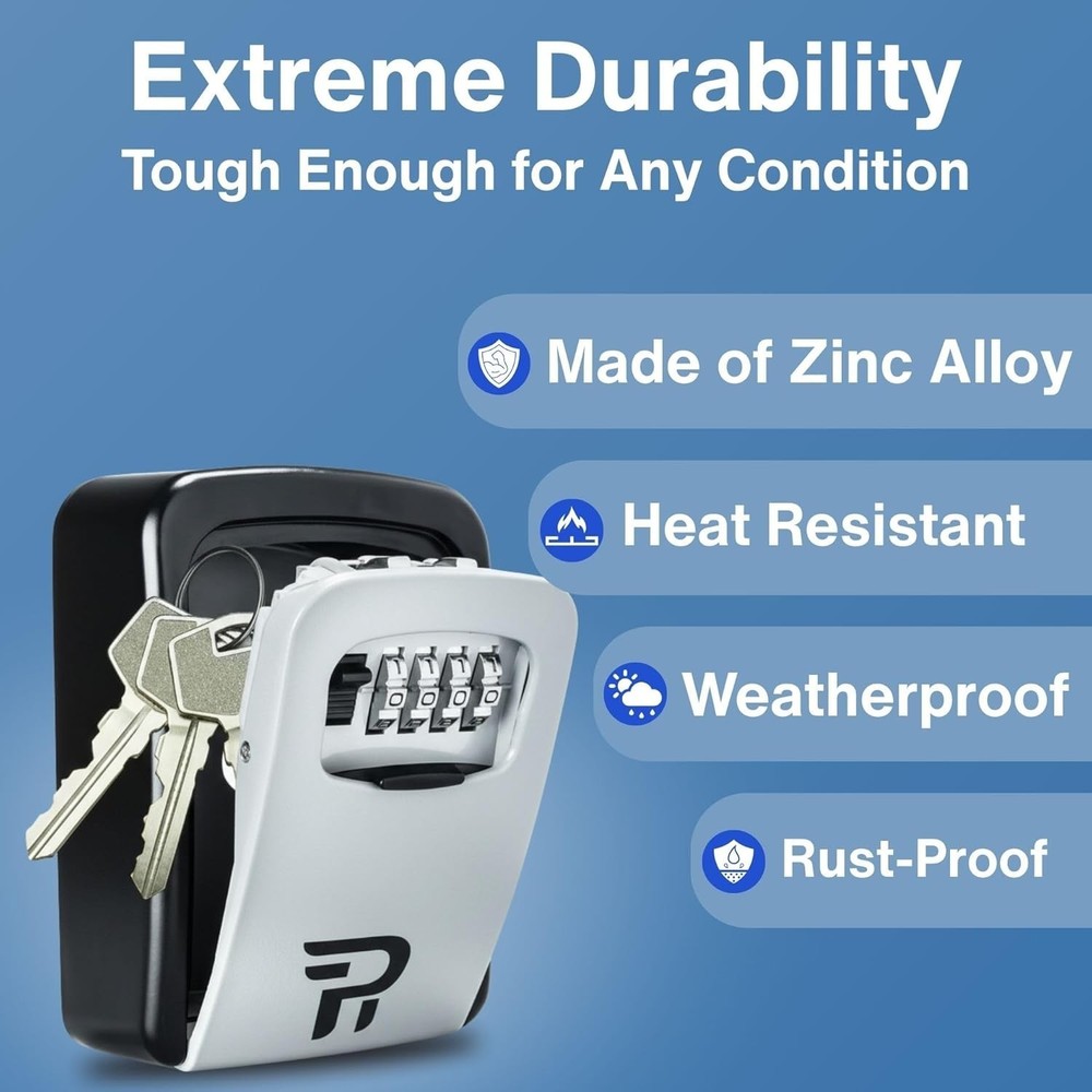 Outdoor Lockbox for House Keys - Combination Key Safe