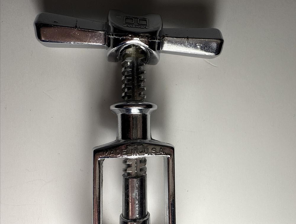 Irvinware T-Handle Corkscrew – Mid-Century Modern Bar Tool, Silver Tone Metal