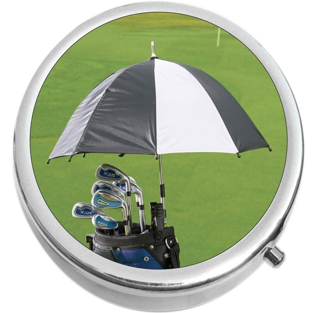 Golf Umbrella  Medicine Vitamin Compact Pill Box