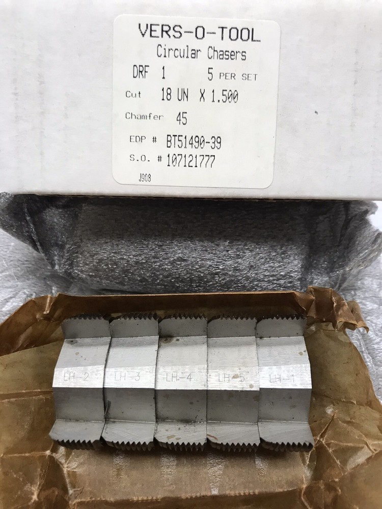 5 pc. set DRF 1 18UN x 1.500 VERS-O-TOOL CIRCULAR CHASERS