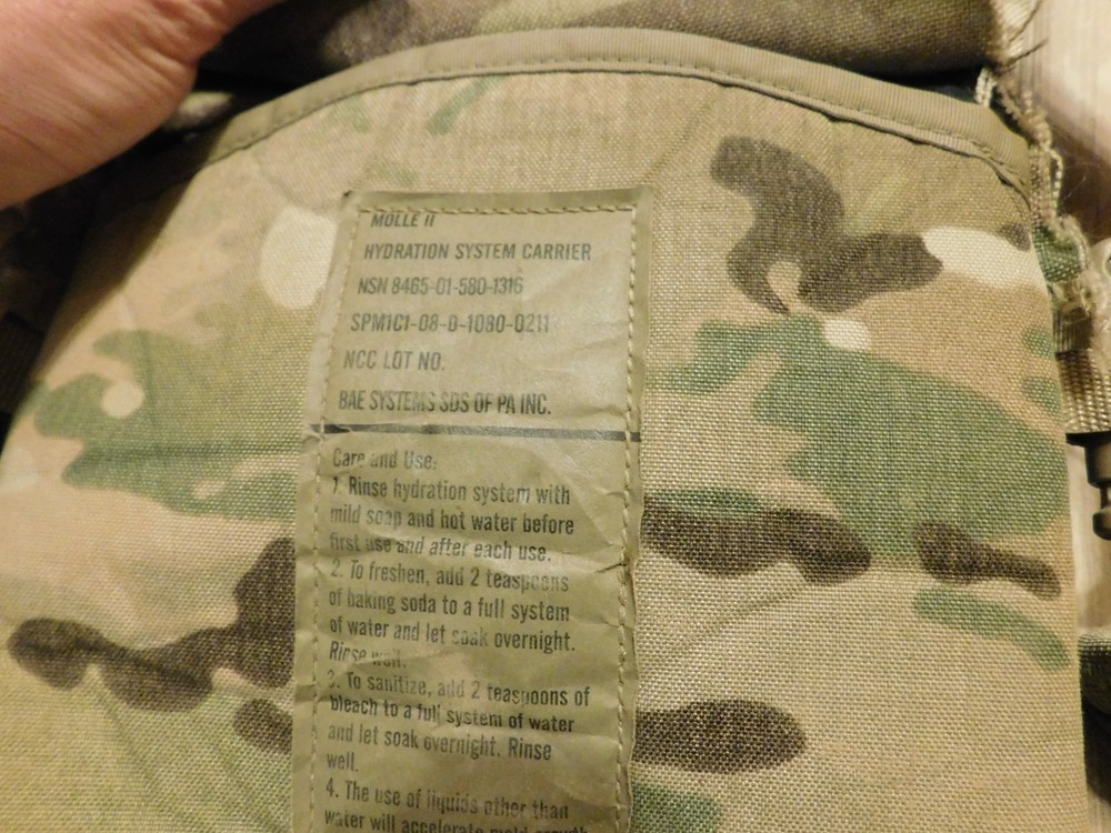 MILITARY MULTICAM MOLLE II HYDRAMAX 3L 100 oz HYDRATION SYSTEM CARRIER W/BLADDER