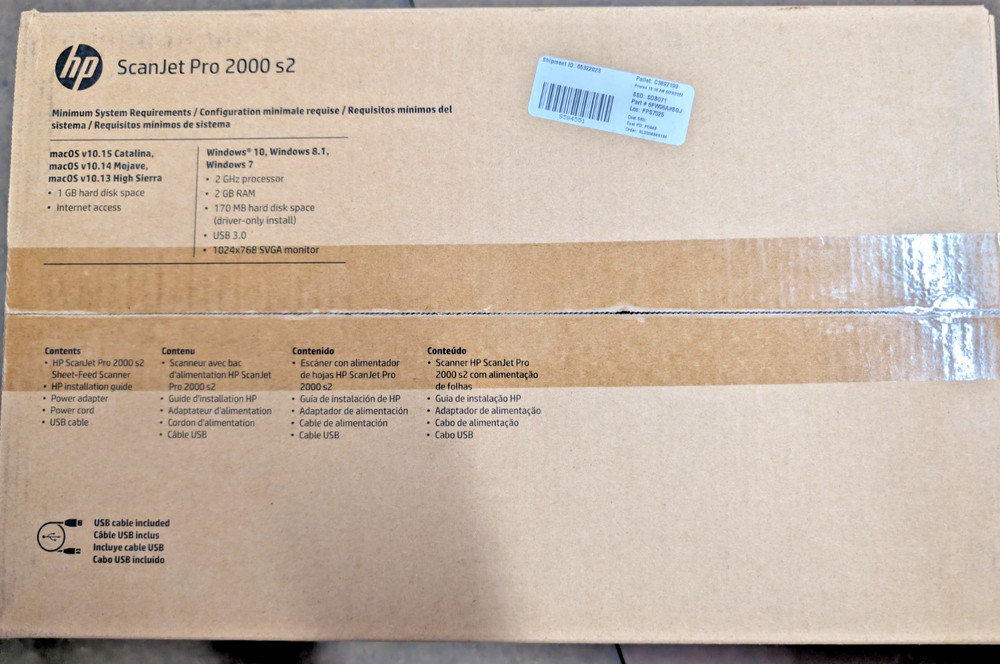 HP Scanjet Pro 2000 S2 Sheetfed Scanner - 6FW06A
