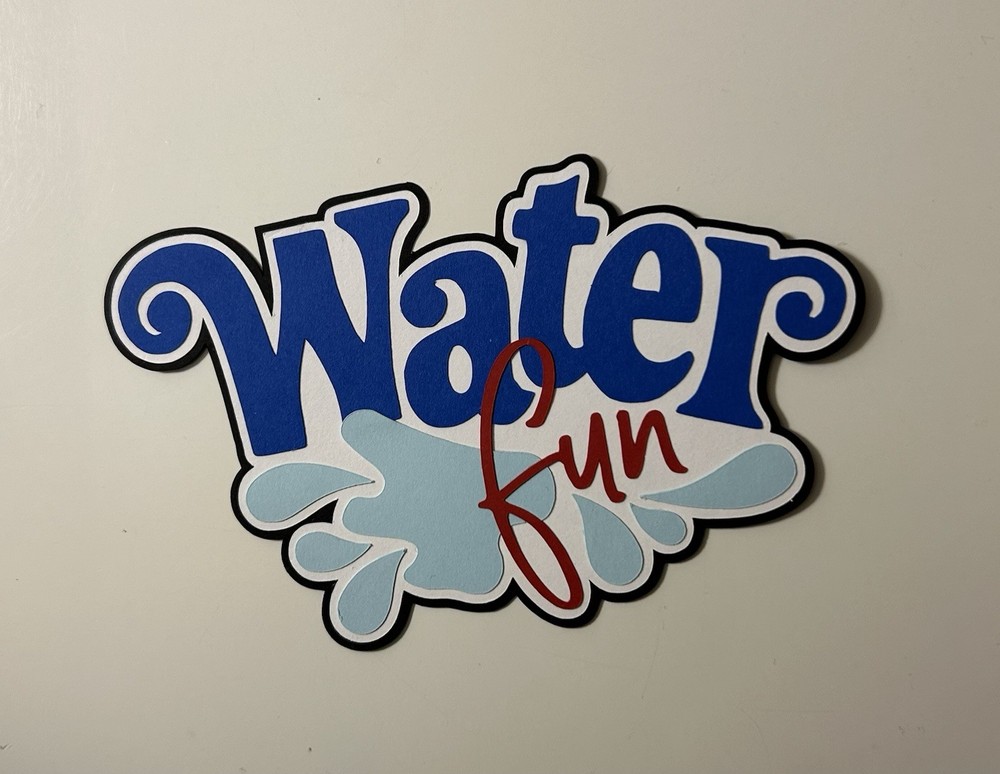 Water Fun Scrapbook Title Handmade Paper Pieced Die Cut