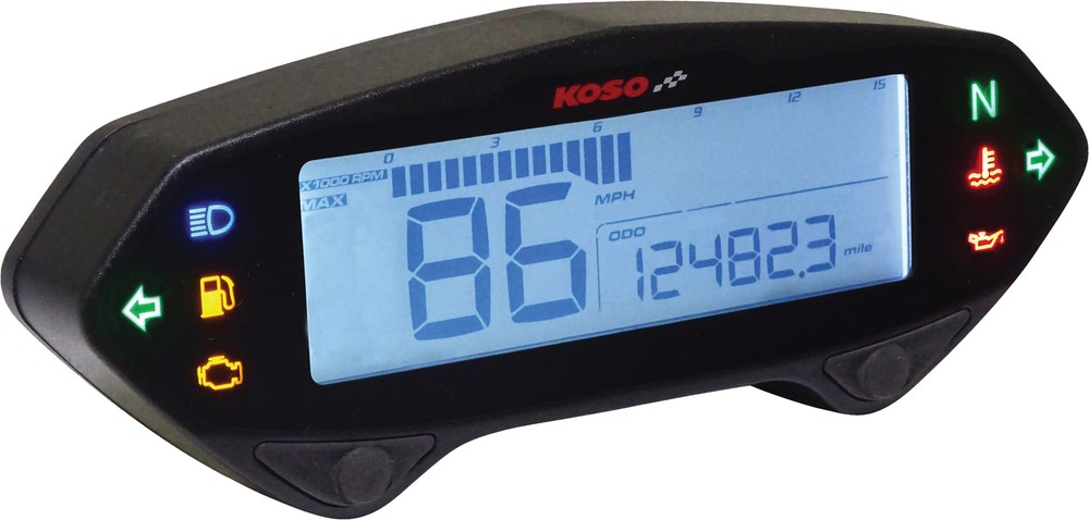Koso Black DB01RN Multi Function Gauge Meter Harley Dyna Wide Glide 04-11
