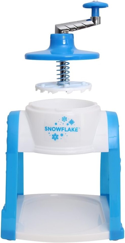 SnowFlake Hand-Crank Snow Cone Maker - Fluffy Ice Shaver with Stackable Molds