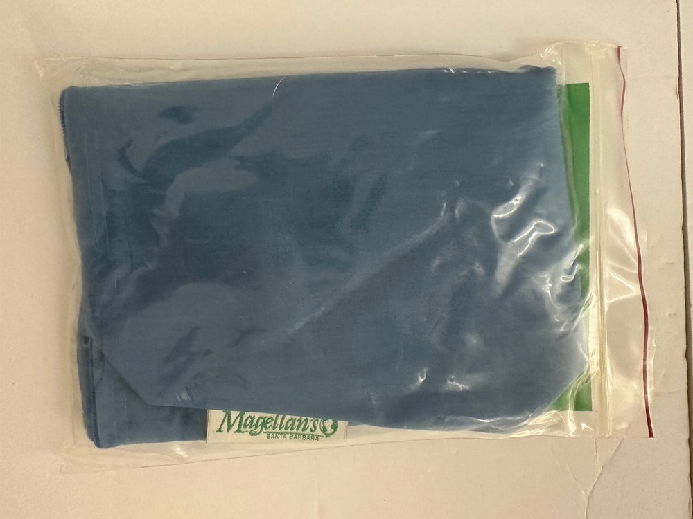 MAGELLAN blue covered inflatable camping pillow NEW