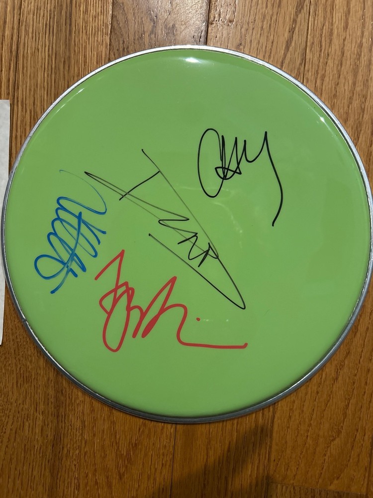 Foo Fighters band signed 12 inch drum head