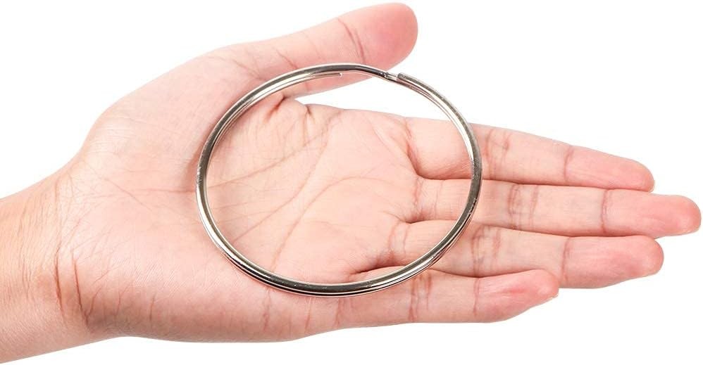 3 Inch Flat Key Rings - Very Large Split - Silver 3 inch,