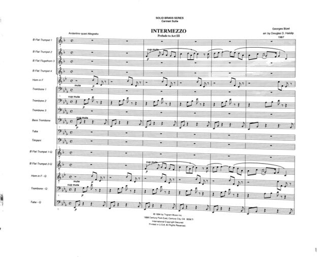 Brass Quintet, Opera is Long Music Bundle #6