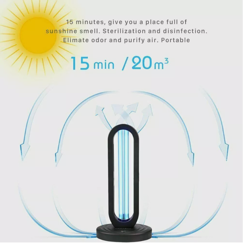 Ozone UV Light Disinfection 110V 38W ABS+quartz NEW w/Remote Controller