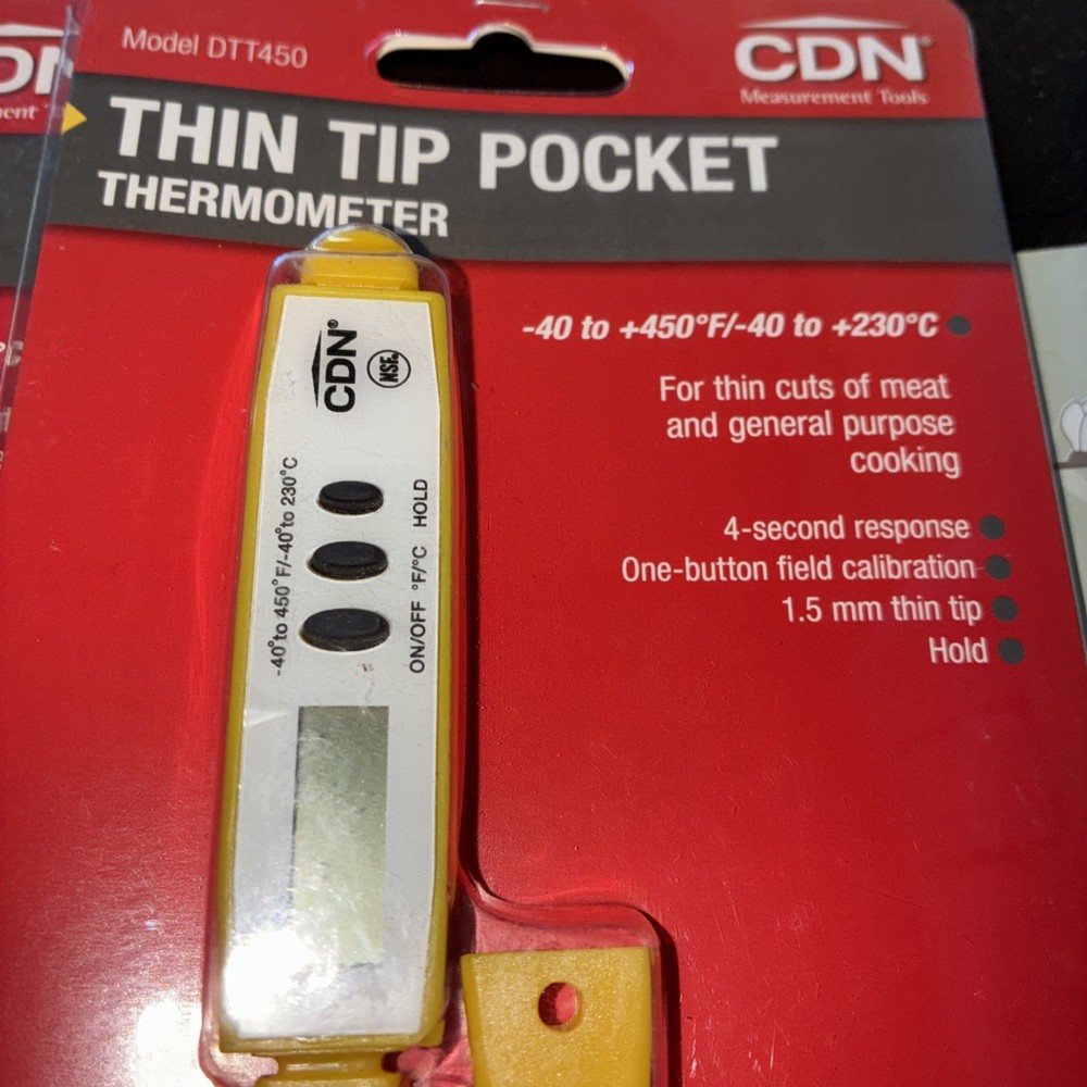 2pc CDN DTT450 ProAccurate Thin Tip Yellow Thermometer w/ 6 Second Response