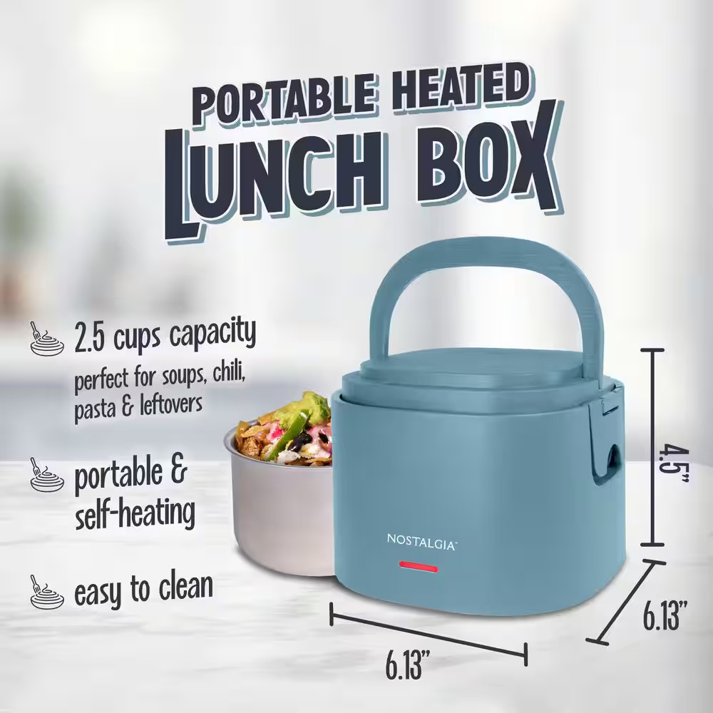 Blue 20 Oz. Portable Heated Lunch Box
