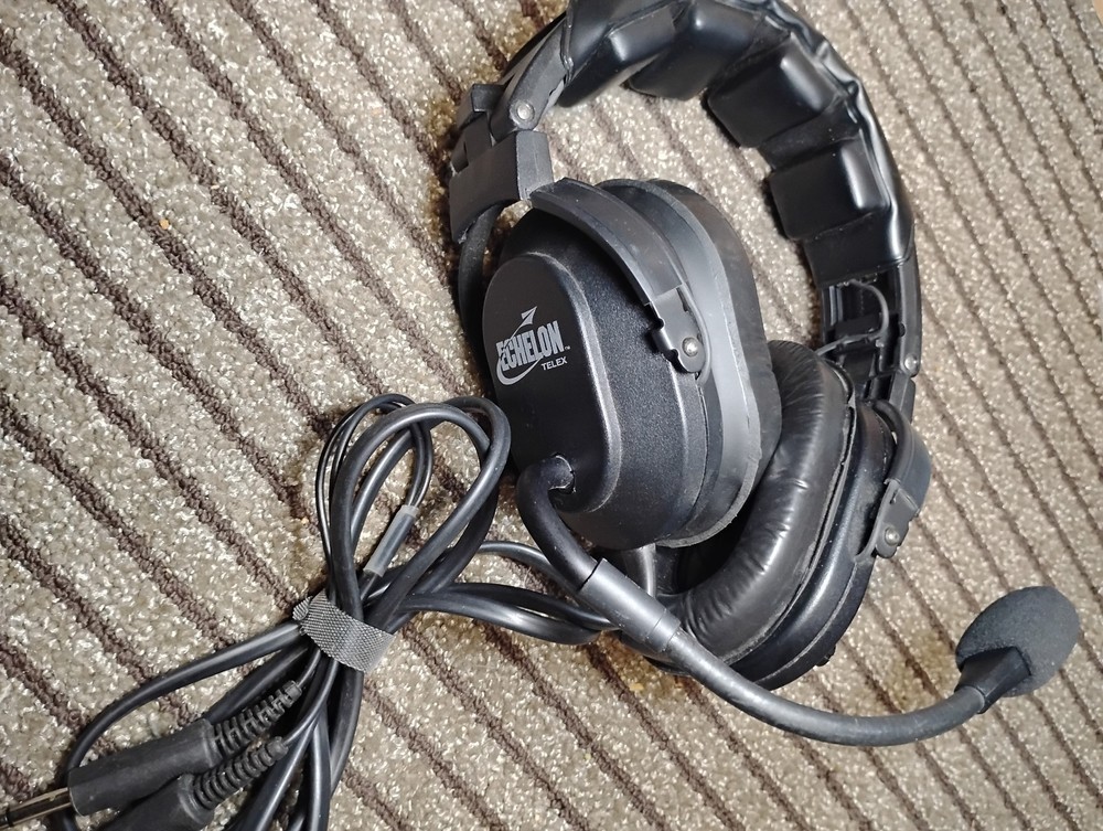 Aviation Headset Telex Echelon Black Clean Tested working