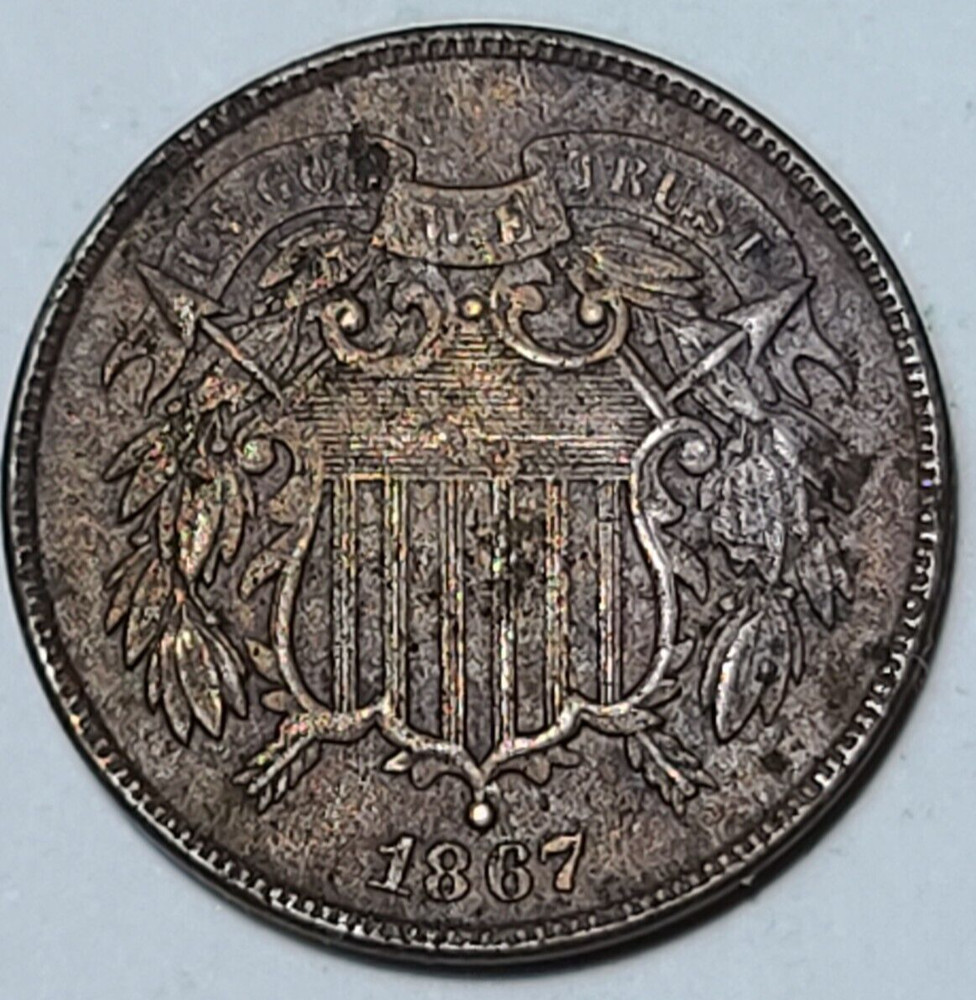 1867 Two 2 Cent Piece DT44D
