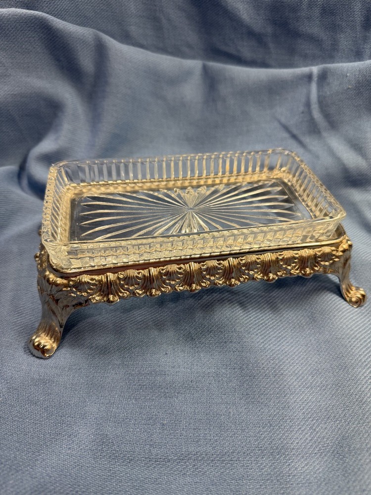Silver Plated Dish and Base with Legs Antique