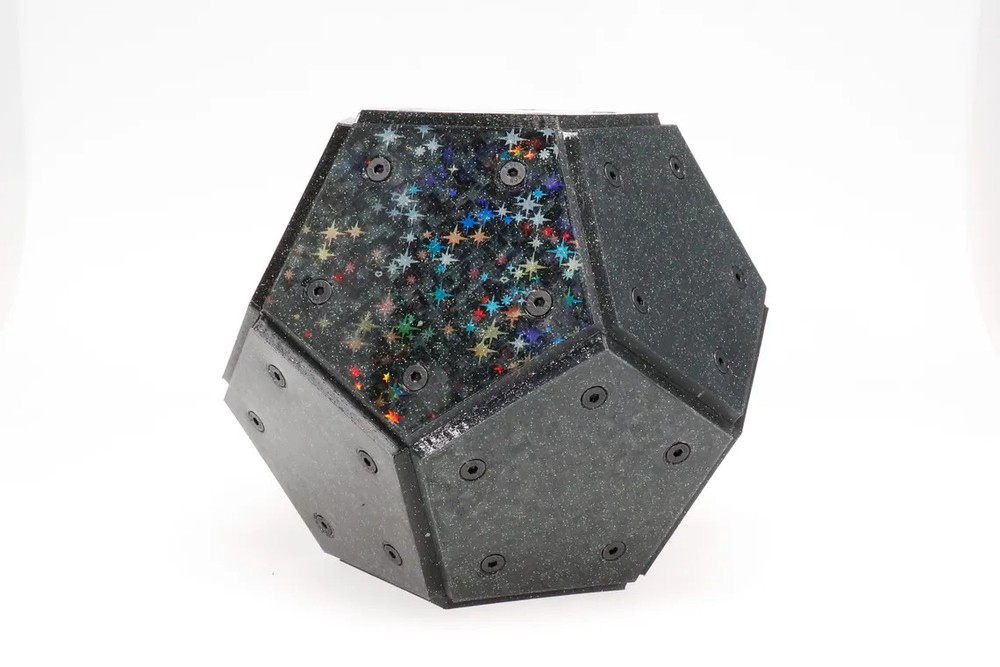 Dodecahedron holographic platonic solid for meditation altar