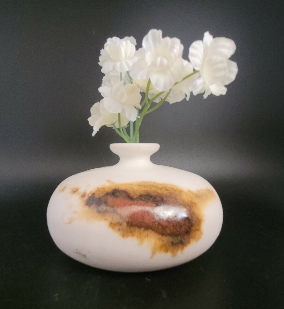 Vintage Flat Bud Vase Signed