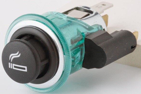 Cigarette Lighter 12V, LED, Illumiinated Small Button, Flosser Germany 181507