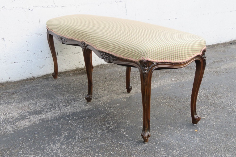 French Long Upholstered Bed End Bench Stool 6296