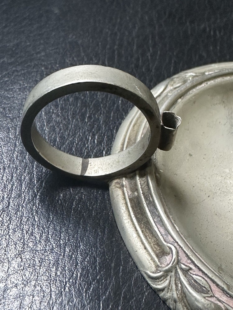 Antique Silver Plated Chamberstick Candlestick Ring Handle c1900