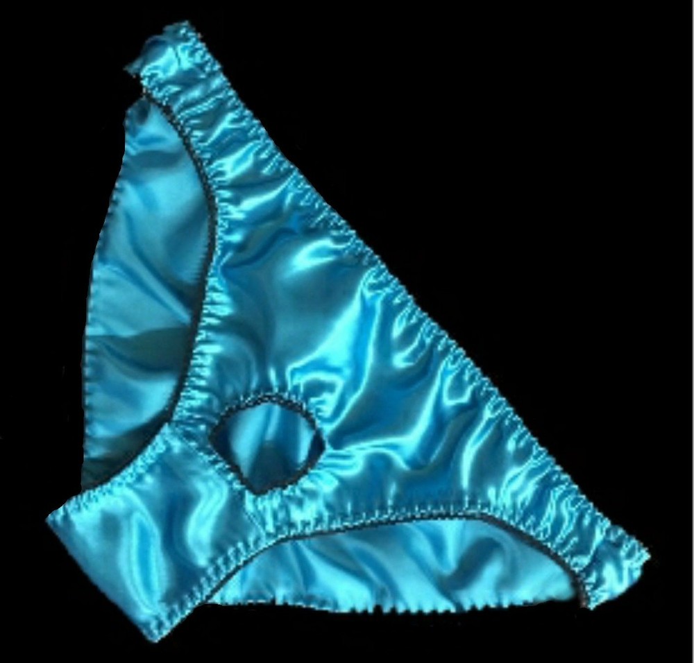 MENS Open Front Satin Sissy Bikini Panties