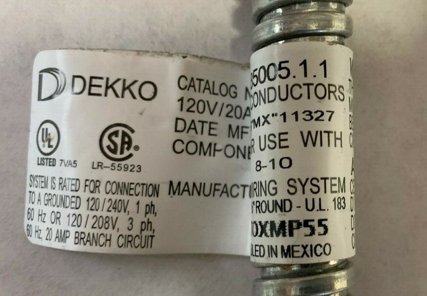 Dekko Cat #585005.1.1 Wiring Connection System