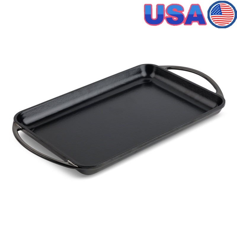 Nonstick Cast Iron Griddle Durable Easy Clean Cooking Pan Kitchen Essential New