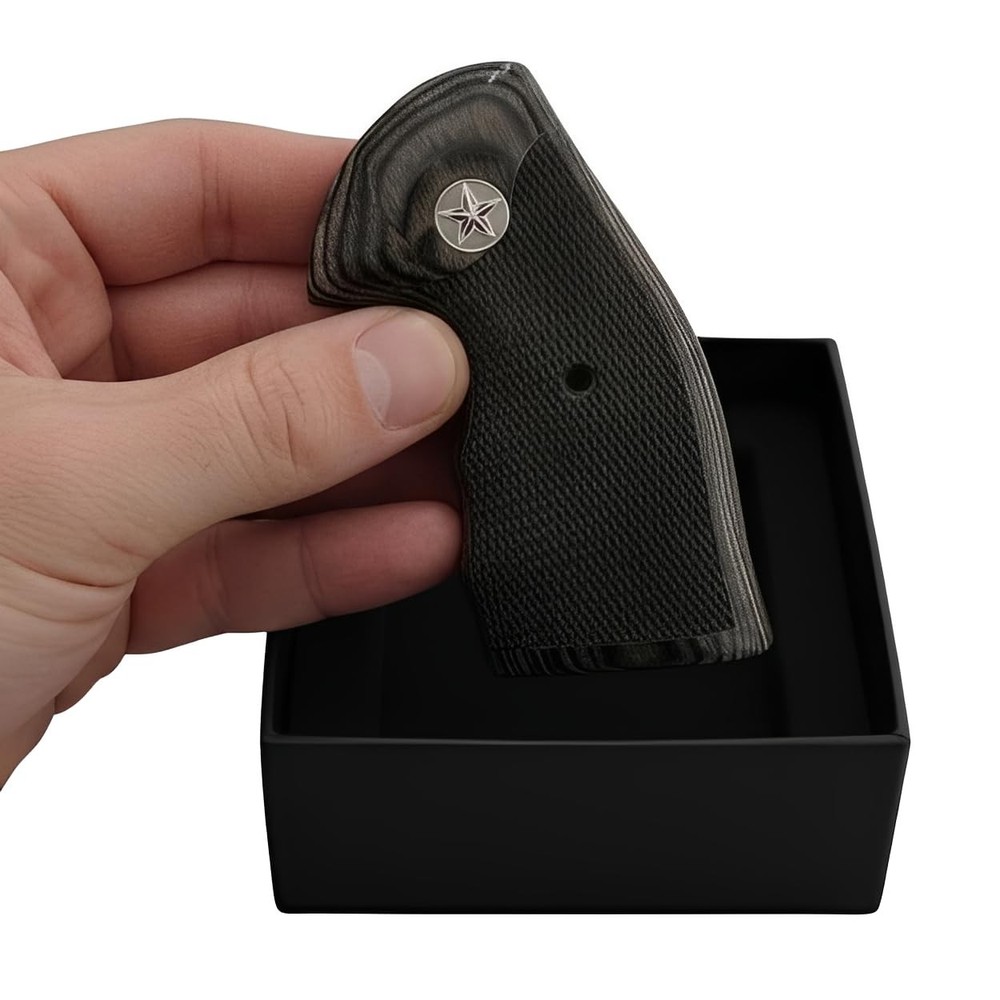 Colt Python Black Rosewood Grips Texas Star Medallion