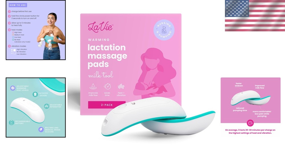 Lactation Massager 2-Pack, Heat & Vibration