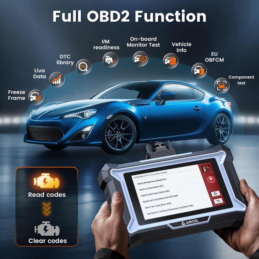 Automotive Scanner OBD2 Code Reader ABS SRS Transmission Engine Diagnostic Tool