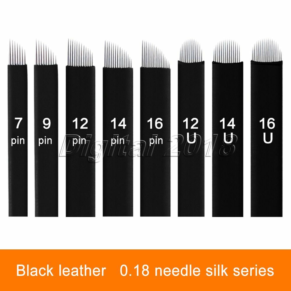 100pc 0.18mm Microblading Tattoo Needles For Permanent Makeup Manual Eyebrow Pen